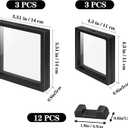 6pcs 3D Floating Frame Display Holder Stands, Challenge Coin Display Stand Holder Frames Transparent PE Jewelry Storage Box Large Suspension Frames for Medal, Medallion, Stamps