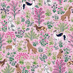 NuWallpaper x Printfresh Must Love Dogs Pink Peel and Stick Wallpaper, PFS6379