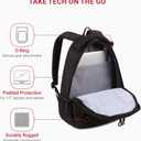 SwissGear 1186 Special Edition 13 Laptop Backpack Black Compact Tech Bag with Reflective Accents Multiple Organizer Pockets with Bungee Cords & D-ring Attachment Point, 17-inch