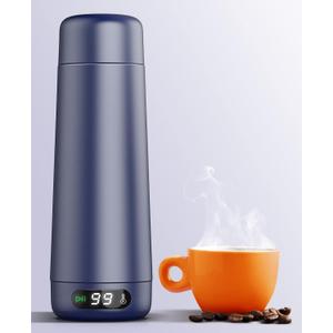 Travel Kettle, Dual Voltage Portable Electric Kettle 110V-220V-240V Smart Small Water Boiler 370ML for Tea & Coffee, 316 Stainless Steel, 6 Temperature Control and LCD Display, for Global Use