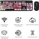 FOPETT Keyboard and Mouse Sets, Wireless, Reliable 2.4 GHz Connectivity for PC,Laptop,Smart TV and More (Black Colorful)