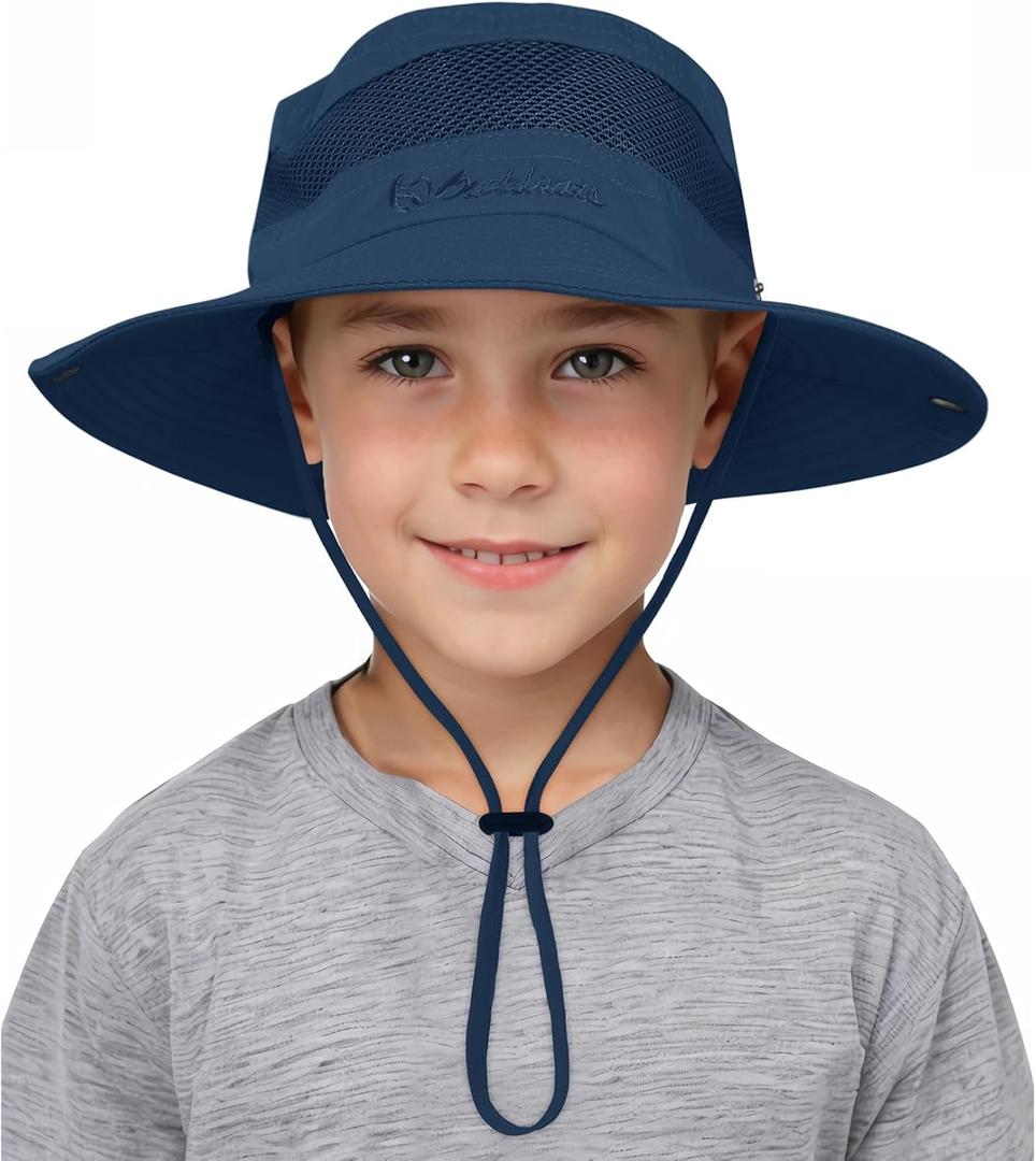 Century Star Outdoor Kids Sun Hat UPF 50+ Quick Dry Adjustable Bucket Hat Windproof Waterproof Beach Fishing Safari Hat
