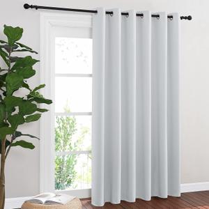 NICETOWN Patio Door Curtain Vertical Blinds, Reduce Sunlight Grommet Top Room Divider Curtain Panel Screen Partitions for Furniture Protecting (Greyish White, 80 inches Wide x 84 inches Long) NICETOWN Patio Door Curtain Vertical Blinds, Reduce Sunlight Grommet Top Room Divider Curtain Panel Screen Partitions for Furniture Protecting (Greyish White, 80 inches Wide x 84 inches Long)
