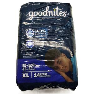 Goodnites Boys' Nighttime Bedwetting Underwear, Size Extra Large (95-120 lbs), 14 Ct, Packaging May Vary Goodnites Boys' Nighttime Bedwetting Underwear, Size Extra Large (95-120 lbs), 14 Ct, Packaging May Vary