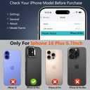 Magnetic for iPhone 16 Plus Case Carbon Fiber Skin SensationCompatible With magsafeMetal Lens KickstandDropproof Sturdy Carbon Fiber PatternWireless Charging Case for iPhone 16 Plus (Black)