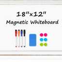 DOLLAR BOSS Magnetic Whiteboard, 18"x12" Dry Erase Board for Wall with White Distressed Frame, Hand-Finished Vintage Decorative White Board for Office, Home & Classroom with Markers, Magnets, Eraser
