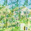 Window Film, Window Privacy Film Rainbow Decorative Stickers Anti UV 3D Decals Static Clings Window Tint for Home Heat Control, Green Leaf (35.4" X 78.7")