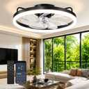 Ceiling Fans with Lights and Remote - 20'' Low Profile Ceiling Fan | 1-6 Wind Speeds, Reversible, Timer, 3000-6500K Dimmable LED Fan Light, Modern Flush Mount Ceiling Fans for Bedroom, Kitchen
