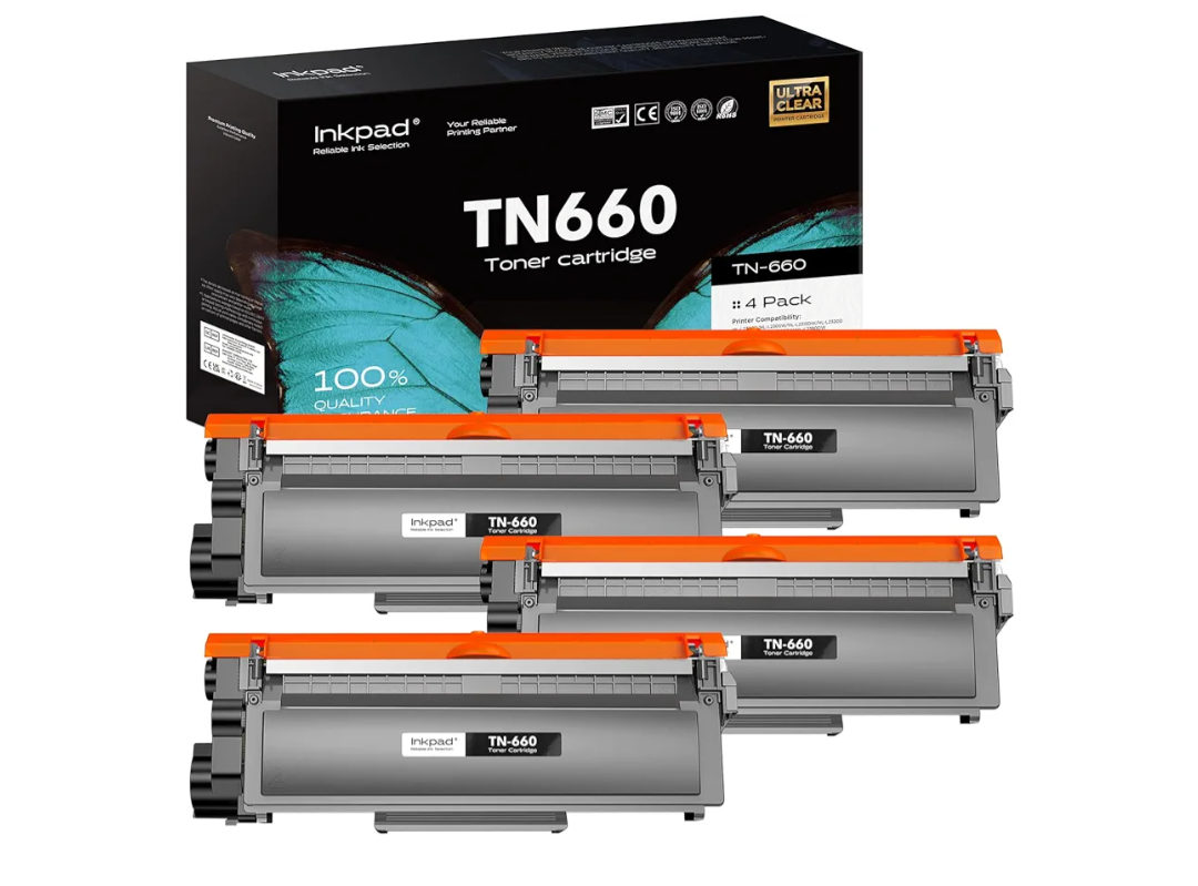 TN660 Toner Cartridge High Yield Replacement Compatible for Brother TN 660 TN-660 TN630 to use with HL-L2380DW HL-L2360DW MFC-L2700DW MFC-L2740DW HL-L2340DW DCP-L2540DW Printer Black 4 Pack
