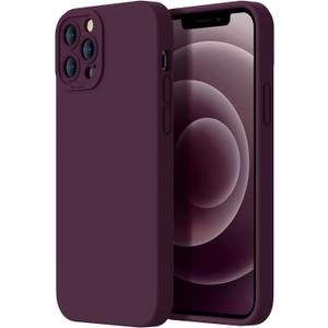 Designed for iPhone 12 Pro Case - Upgraded Enhanced Camera Protection - Soft Microfiber Lining Inside - Liquid Silicone Shockproof Protective Phone Case 6.1" for Men Women Girls - Plums Color