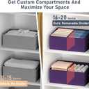 DIMJ Large Closet Shelf Organizer Bins 8 Packs with Handles and Divider, Fabric Trapezoid Storage Baskets, Foldable Clothes Containers Box for Shelf, Towel, Book, Toy, Purse, Hats, Purple