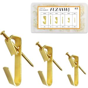 50pcs Picture Hangers with Different Sizes, Heavy Duty 30-100lbs Picture Hanging Hooks with Nails, Wall Hangers,Picture Hooks,Professional Plaster Picture Hanging Kit for Wooden Wall or Drywall