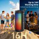 FULMINARE Bluetooth Speaker Wireless TWS Pairing 26W HD Loud Stereo Portable Bluetooth Speakers 6.0 with 16H Playtime, RGB LED Light, IPX5 Waterproof for Home Outdoor Party Gift Black