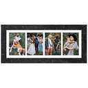 Gaevuian 8x21 Picture Frame Display 4 opening 5x7 Collage Picture Frame,Multi Photo Frame with Mat,Plexiglass,Horizontal and Vertical Formats for Wall Decor,Black Wood Grain