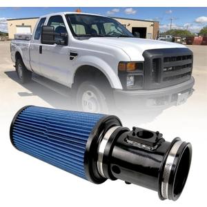 RULLINE 4" Air Intake System Air Intake Pipe with Oiled Filter Compatible with Ford F250 F350 F450 6.4L Powerstroke Diesel 2008-2010 (Blue)