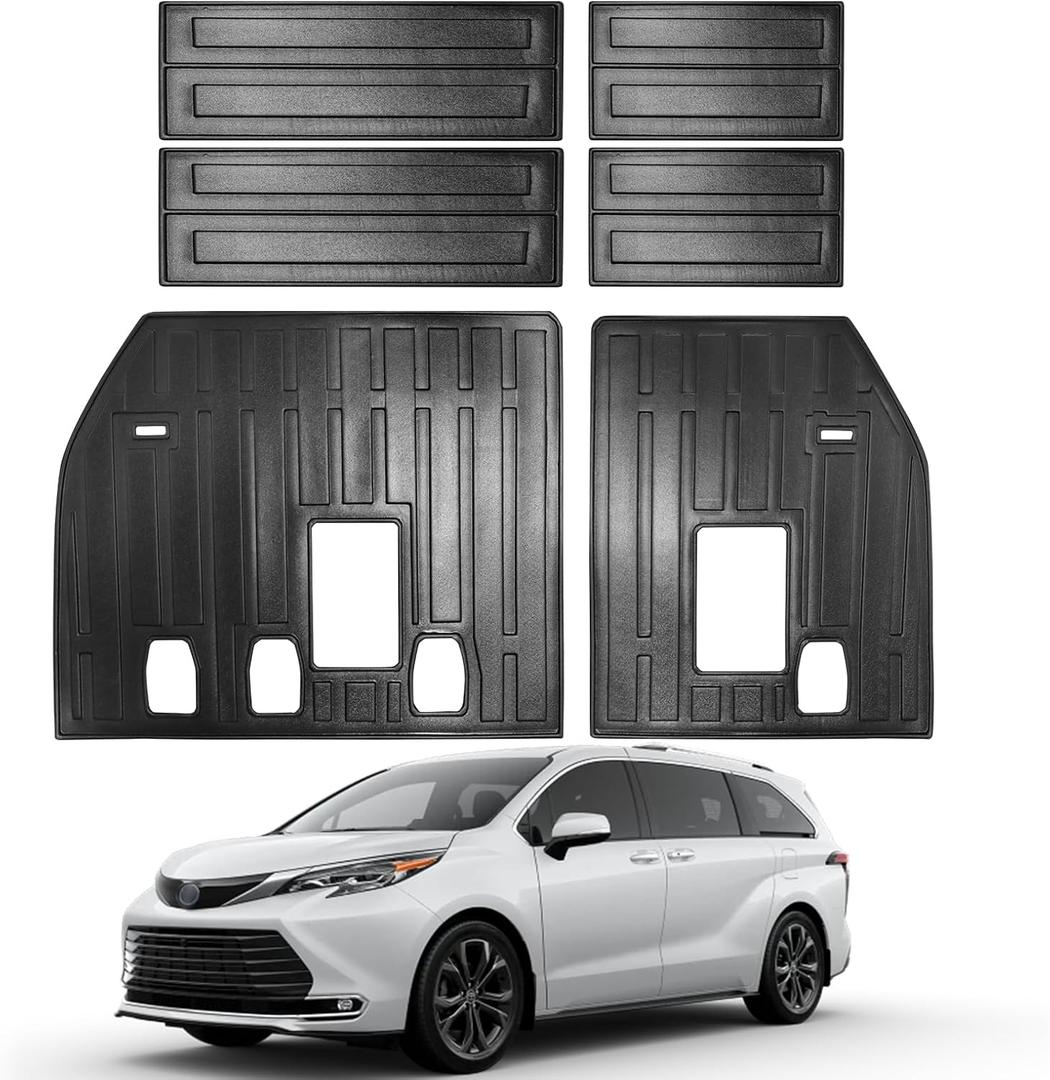 Backrest Mats Compatible for Toyota Sienna 2021-2025 8 Seat Back Seat Protector Replacement for Toyota Sienna Accessories (Only Fit 8 Seater with Spare Tire,Rear Backrest Mats)