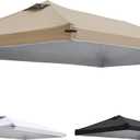 10x20 Canopy Replacement Top Cover with Air Vents for ez up Pop up Canopy Gazebo Tent, with Adjustable Strap, Waterproof & Anti-UV for Outdoor Shade (Top Only, Frame Not Included) (Tan)