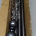 1 Inch Grey Curtain Rods for Windows 72 to 144 Inch - Adjustable Drapery Rods with Exquisite Finial for Living Room, Bedroom, Kitchen, Outdoor Patio (Grey,32-144")