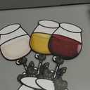 Yalikop 3 Pcs Wine Glasses Wooden Wall Decors Red White Yellow Wood Wine Glasses Wall Arts Vintage Decorations for Home Kitchen Dining Room Decorations, 10.8 x 4.7 x 0.2 Inches