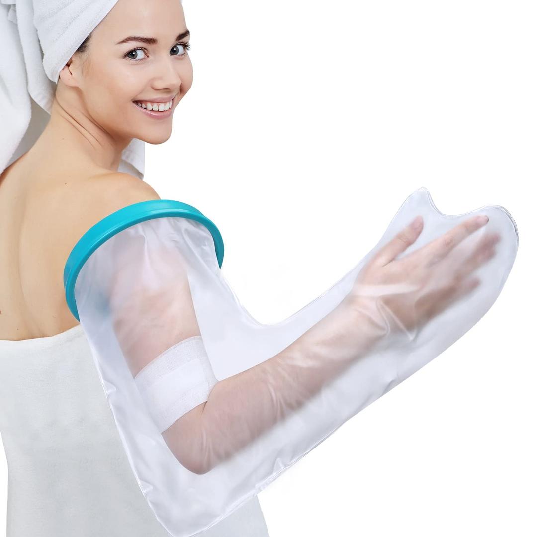 Full Arm Cast Cover for Shower Adult Arm, 100% Waterproof Cast Shower Cover Arm, Cast Bag Cast Protector for Shower Arm, Broken Arm Shower Bag