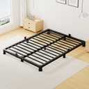 4 Inch Queen Bed Frame Low Profile with Rounded Legs, Easy Assembly