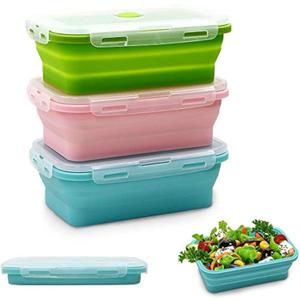 Alimat PluS Silicone Food Storage Containers with Lids, 3 Pack Set 40.5oz(1200ml) Collapsible Meal Prep Lunch Containers, Microwave, Freezer and Dishwasher Safe