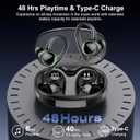 Wireless Earbuds, Bluetooth 5.4 Headphones Sport, Over Ear Buds With ENC Noise Cancelling Mic, 48H, Wireless Earphone With Earhooks, Stereo Deep Bass, IP7 Waterproof Headset for Workout, Black