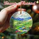 2 x Christmas Ornaments, 2.8 Inch Ceramic Hanging Ornament, Christmas Tree Ornaments, Xmas Decorations, Holiday Decorations, Holiday Party Gifts, and Xmas Gift Ideas - Green Irish Hills