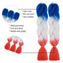 Colored Ombre Jumbo Braiding Hair Extensions Synthetic Fiber for Twist Braids Braiding Hair Extension(3Pcs/Lot Blue/White/Red Orange-Red)