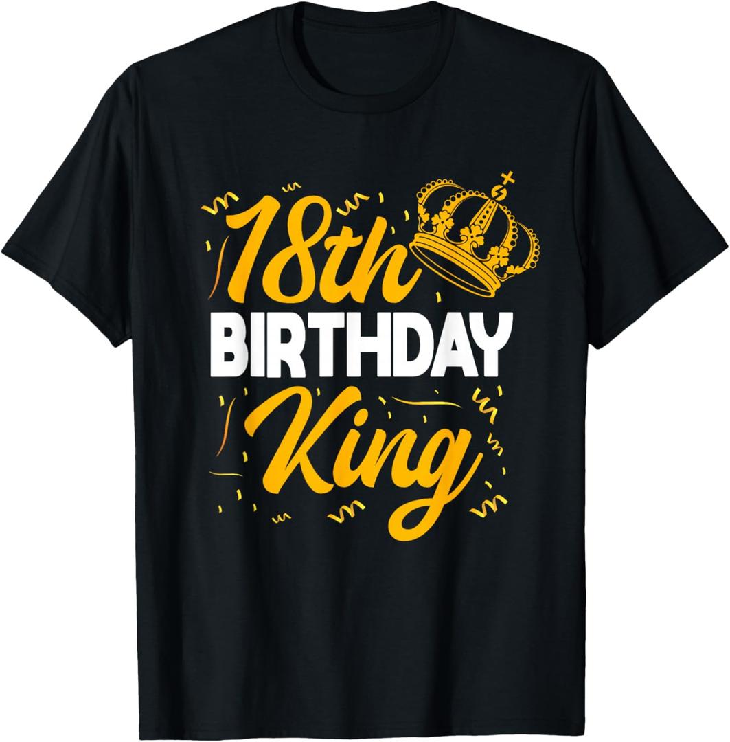 18th Birthday King Party Crown Bday Celebration T-Shirt, Small