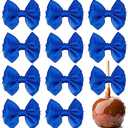 AIMUDI Royal Blue Satin Ribbon Twist Ties & Bows for Treat Bags, Crafts, Gift Wrapping, Cake Pops & Wedding Favors - 24 Counts