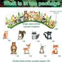 96PCS Woodland Baby Shower Cupcake Toppers and Wrappers Set (48 of each), Woodland Animals Cupcake Decorations, Kids Forest Creatures Themed Birthday Party Supplies for Table Decorations