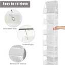 Hanging Yarn Storage Organizer with 6 Large Pockets, Clear Knitting Organizer with Over-Door Hooks for Crochet Lovers, Holder for Knitting Needles, Crochet Hooks, Yarn Balls