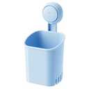 LEVERLOC Powerful Suction Cup Toothbrush Holder, Drill-Free Wall Shower Holder for Toothbrush, Toothpaste, Razor, Self-draining Kitchen Tableware Organizer, Removable Suction Cup in Shower, Blue