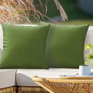 VAKADO Outdoor Waterproof Throw Pillow Covers 16X16 Set of 2 Decorative Army Green Patio Furniture Cushion Cases Outside Decor for Couch Garden Bench Porch