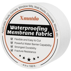 Waterproofing Membrane Fabric 4 Inches X 100 Feet, Non-Adhesive Anti Fracture Membrane Fabric Reinforcing Seam, Liquid Waterproof Membranes Tape for Underlayment Tile, Bathroom Shower Walls, Floors