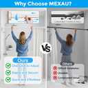 MEXAU White Tension Curtain Rods 41-146 In Extra Long Outdoor Patio Curtain Rods No Drilling Adjustable Heavy Duty Tension Rods for Windows Bathroom Living Room Curtains, Rod Diameter 1.26In