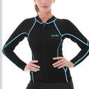 GoldFin Wetsuit Top Women, 2mm Wetsuits Jacket Long Sleeve Neoprene Tops for Water Aerobics Diving Surfing Swimming, Size S, Black