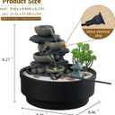 Sunlinua Natural Rocks Tabletop Water Fountain Indoor Water Fountains with 4-Tier Soothing Sound Desktop Waterfall with DIY Decoration for Meditation Desk Home Office Decor(Indoor Electrical Plug)