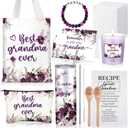 Geiserailie Grandma Mothers Day Gifts for Nana Birthday Best Grandma Thoughtful Gift for Grandmother from Granddaughter Grandchildren with Tumbler Candle Bracelet Bag(Purple)