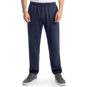Fruit of the Loom Eversoft Fleece Elastic Bottom Sweatpants with Pockets, Relaxed Fit, Moisture Wicking, Breathable (Large, Navy)