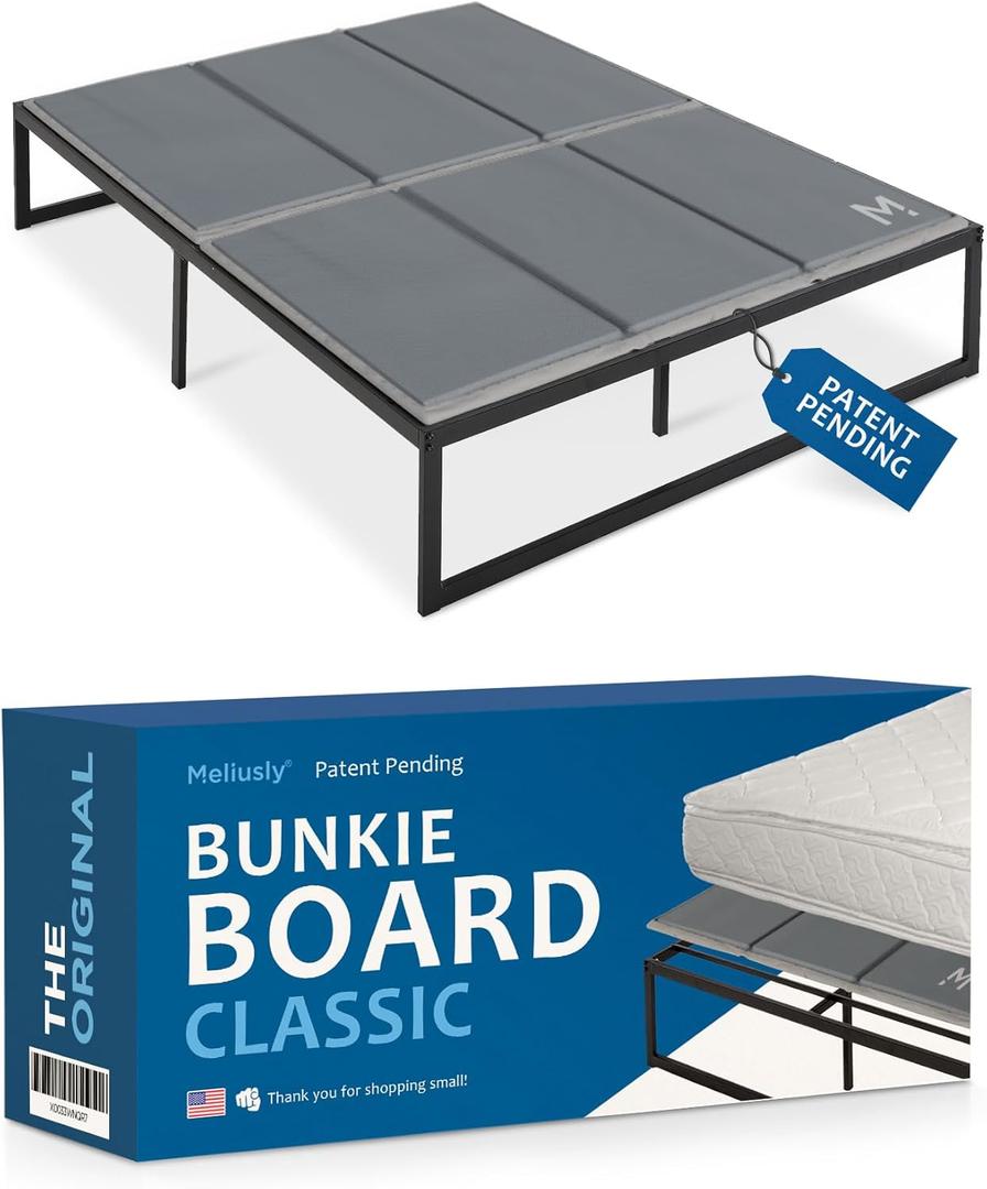 Meliusly Premium 10mm Bunkie Board Queen Size (60x80'') Patent Pending Low Profile Bed Board Design - Breathable, Noise Minimizing, Moisture Resistant Bunkieboards, Low Profile Bed Support