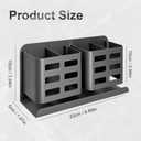 Tooth Brush Holder for Bathroom, Toothbrush Holder with Self-Adhesive, No-Drill Aluminum Hanging Bathroom Organizer Holds Toothbrush, Razor, Comb & Toothpaste Etc (Grey)