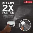 Delta 6-Setting In2ition 2-in-1 Dual Shower Head with Handheld High Pressure ProClean Spray, Chrome Detachable Shower Head with Hose, 1.75 GPM Flow Rate, Chrome 75655