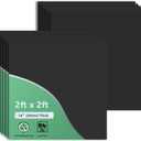Smooth Black Drop Ceiling Tile 2ft x 2ft, PVC Ceiling Panel Waterproof, Washable and Fire-Rated - High-Grade PVC to Prevent Breakage-Package of 12 Tiles