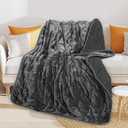 Throw Sherpa Weighted Blanket - 48"x64" for Adults, Fleece Fluffy Fuzzy Cozy Plush Washable Heavy Blanket, Super Soft Warm for Queen Full Twin Size Bed in Winter