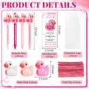 24 Sets Breast Cancer Awareness Gifts Breast Cancer Pens Bulk Pink Ribbon Ballpoint Pen with Inspirational Duck Supportive Greeting Cards Pink Ribbon Gifts for Women Survivor Party Supply