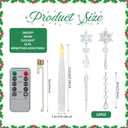 Baquler 12 Sets Christmas Tree Candles with Remote Hanging Acrylic Snowflake Icicle Ornaments Flameless Taper LED Candle Flickering Clip Light Candlestick for Xmas Wedding Decor (Colorful)