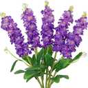 5pcs Delphinium Artificial Flower Silk UV Resistant Flowers, 25.5" Long Stem Fake Purple Flowers for Tall Vase, UV Protected Faux Floral Arrangements for DIY Bouquets Centerpieces Home Wedding Decor