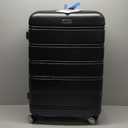 Rockland Melbourne Hardside Expandable Luggage with Spinner Wheels, Black, Checked Large 28"